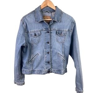 Levi Strauss‎ Blue Denim Jean Trucker Short Jacket Misses L (12-14)